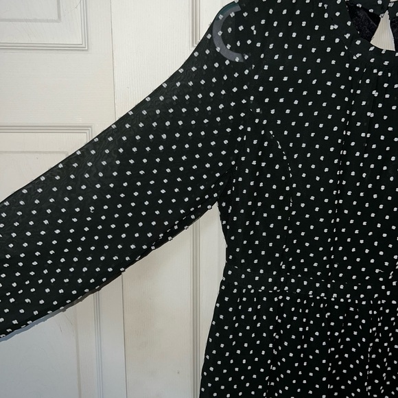 I. Madeline Black and White Polka Dot Dress, L - Picture 3 of 7